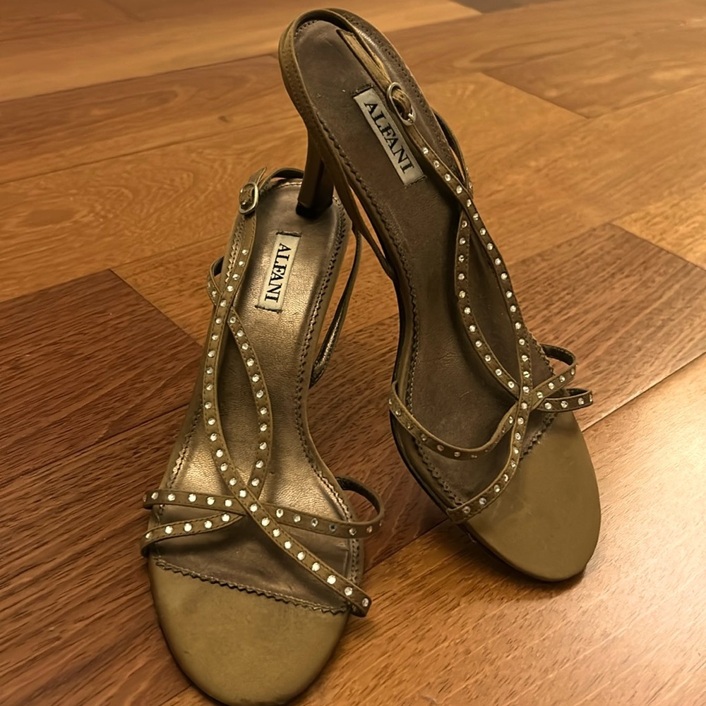Brown Alfani embellished heels size 7